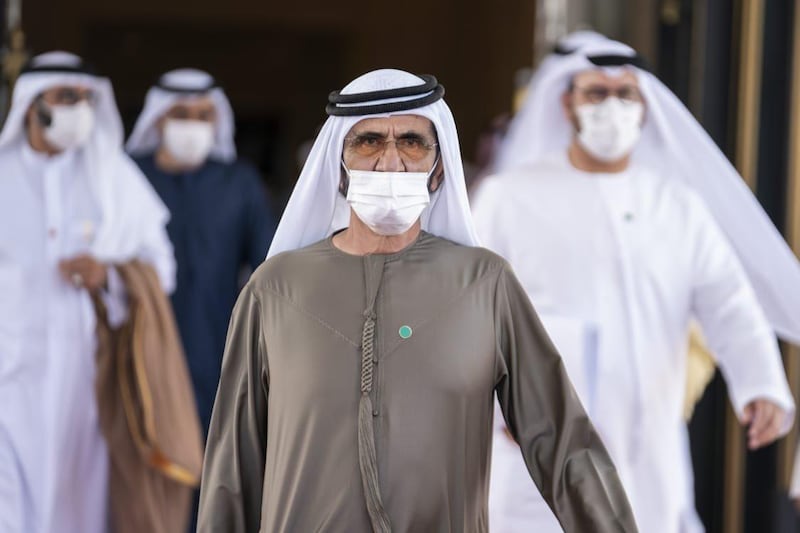 Sheikh Mohammed bin Rashid, Prime Minister and Ruler of Dubai, attends a UAE Cabinet meeting on Sunday. Courtesy: Sheikh Mohammed bin Rashid Twitter