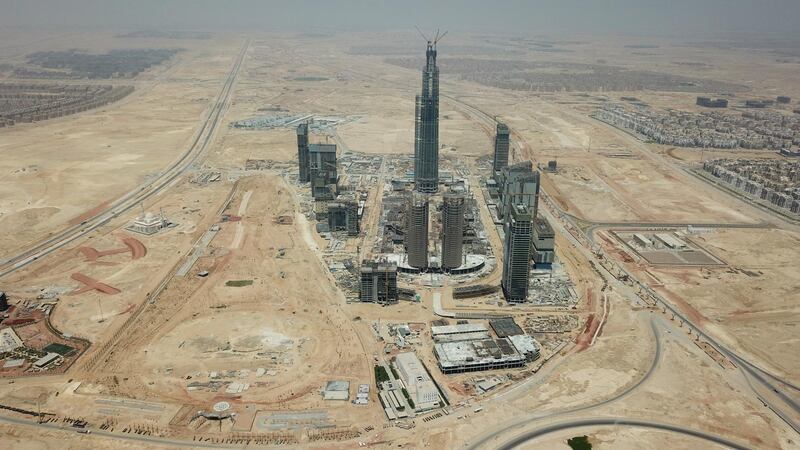 The Capital Business District (CBD) being built in Cairo’s New Administrative Capital. The 20 skyscrapers in the district include the 385-metre Iconic Tower, which will be the tallest building in Africa. Photo: Dar Al Hendasah