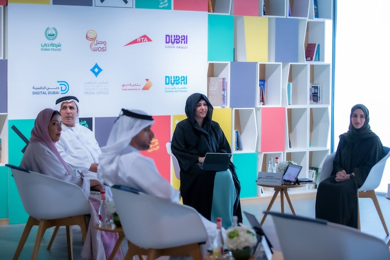 Sheikha Latifa bint Mohammed, centre, chairs a meeting in which the Higher Committee of the Al Quoz Creative Zone approves a master plan to turn the area into one of the world’s largest creative hubs. Photo: Dubai Media Office