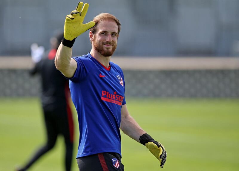 Jan Oblak attends a training session at Cerro del Espino sports complex. EPA