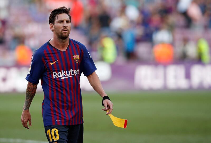 Soccer Football - La Liga Santander - FC Barcelona v Athletic Bilbao - Camp Nou, Barcelona, Spain - September 29, 2018  Barcelona's Lionel Messi looks dejected after the match                REUTERS/Albert Gea