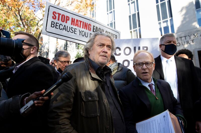 Former White House chief strategist in the Trump administration Steve Bannon surrendered to authorities after being indicted on two counts of contempt of Congress for defying the January 6 Committee. EPA