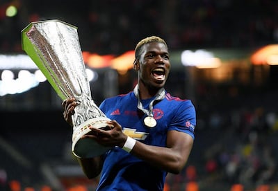 Paul Pogba won the Europa League during his second spell with Manchester United. EPA