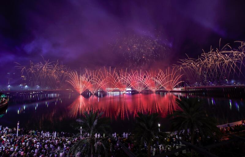 Abu Dhabi, United Arab Emirates, December 31, 2019.  NYE Fireworks at Al Maryah Island.
Victor Besa / The National
Section:  NA
Reporter:  Saeed Saeed