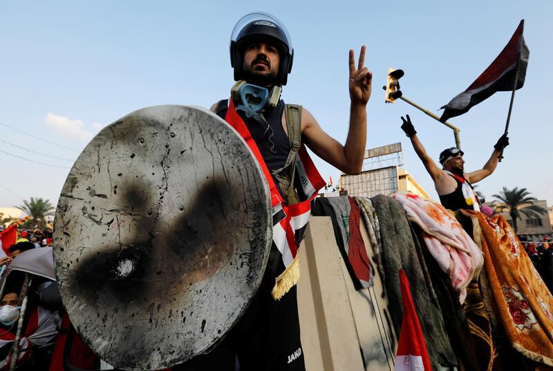 Demonstrators attend an anti-government protest in Baghdad, Iraq. Reuters