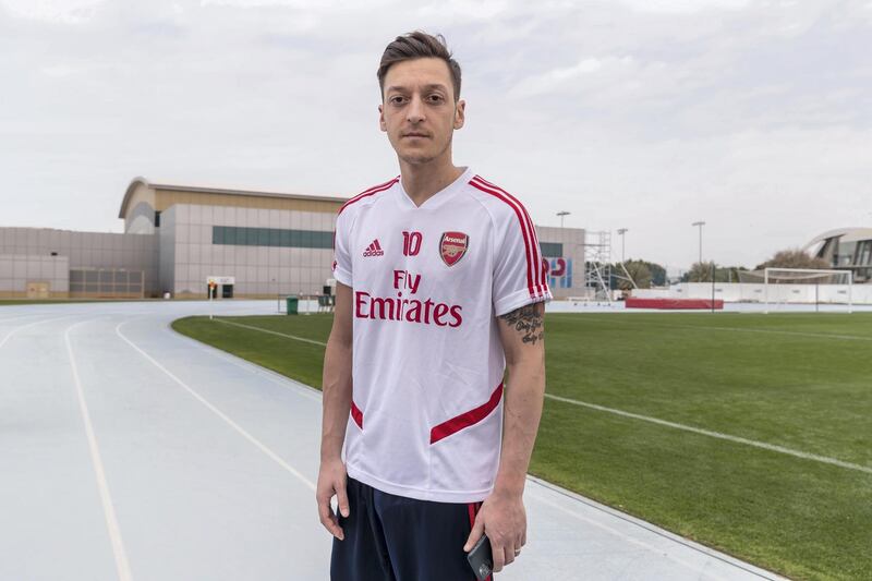 DUBAI, UNITED ARAB EMIRATES. 10 FEBRUARY 2020. Mesut Ozil, professional football player for Arsenal. (Photo: Antonie Robertson/The National) Journalist: John McAuley. Section: Sport.

