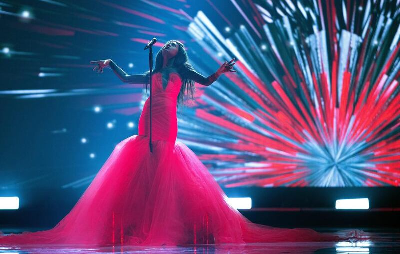 6th place: Aminata representing Latvia performs during rehearsals for the Grand Final of the 60th annual Eurovision Song Contest. Georg Hochmuth / EPA
