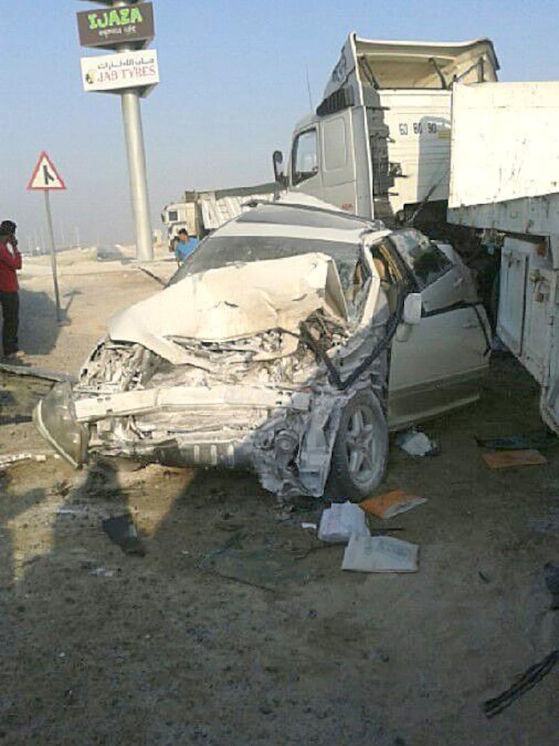 One person was killed and 16 suffered mild-to-severe injuries in Saturday's accident. Courtesy Dubai Police