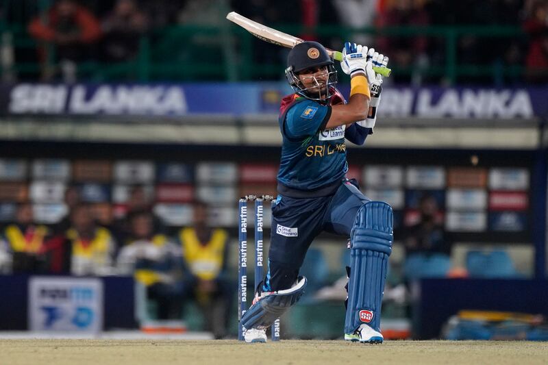 Sri Lanka's captain Dasun Shanaka powered the innings in the death overs. AP