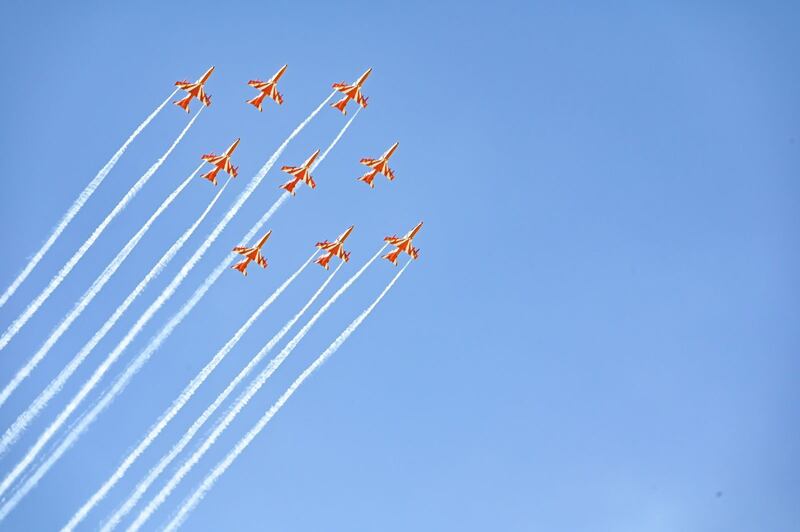 An aerobatic display at the show. Photo: Dubai Media Office