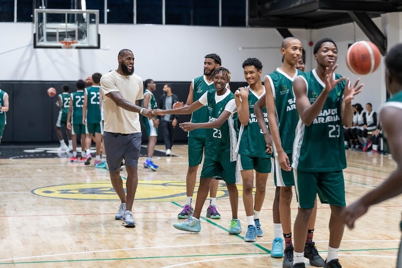 LeBron James during a basketball clinic in Riyadh. Photo: Saudi Ministry of Sport