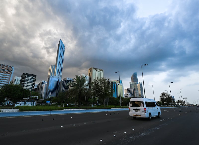 Heavy clouds over central Abu Dhabi. Victor Besa / The National