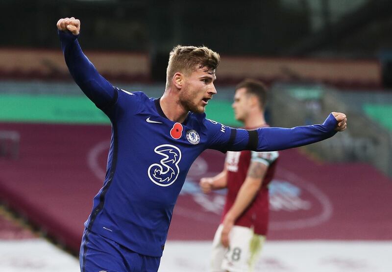 Timo Werner celebrates scoring Chelsea's third goal. Reuters