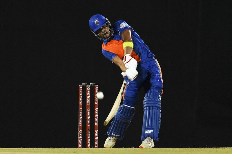 Rahmanullah Gurbaz of Kandy Tuskers plays a shot during the Lanka Premier League (LPL) match between the Kandy Tuskers and Colombo Kings at the Suriyawewa Mahinda Rajapaksa International Cricket Stadium in the southern district of Hambantota on November 26, 2020. (Photo by - / AFP)