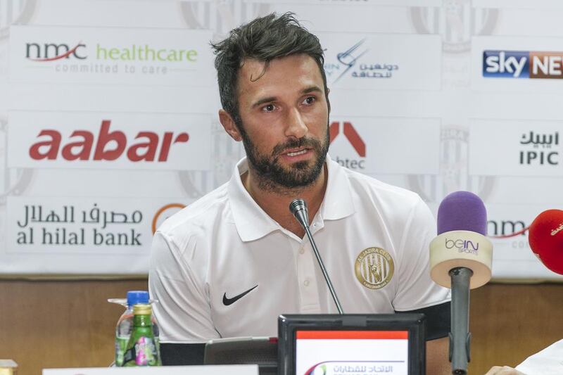 Al Jazira new boy  Mirko Vucinic is making his presence felt already. Mona Al-Marzooqi / The National 

