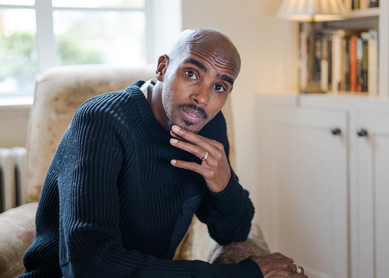 Sir Mo Farah during the filming of the BBC documentary, 'The Real Mo Farah'. PA