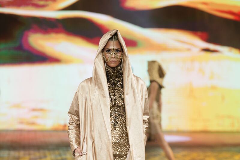 Amato by Furne One presented a collection of 50 gold looks at the inaugural Fashion Week Dubai.