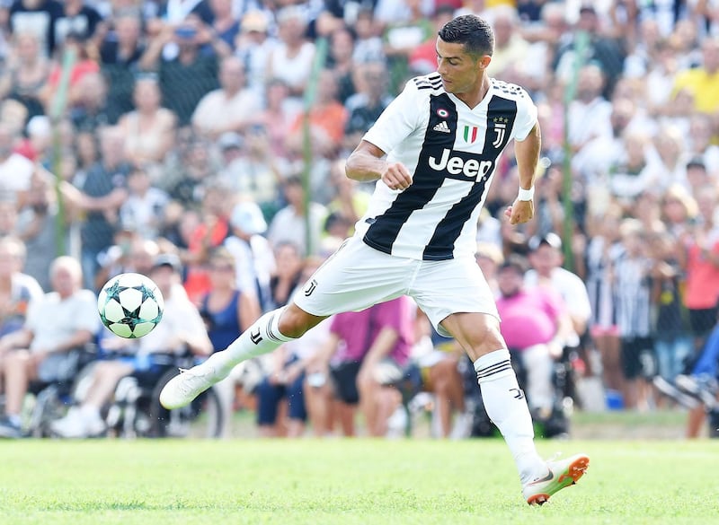 Ronaldo in action against Juventus's B team.  EPA