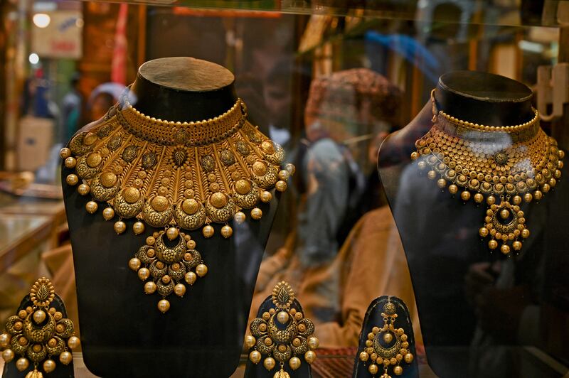 A jewellery showroom before Eid Al Fitr in Srinagar, Jammu and Kashmir.  AFP