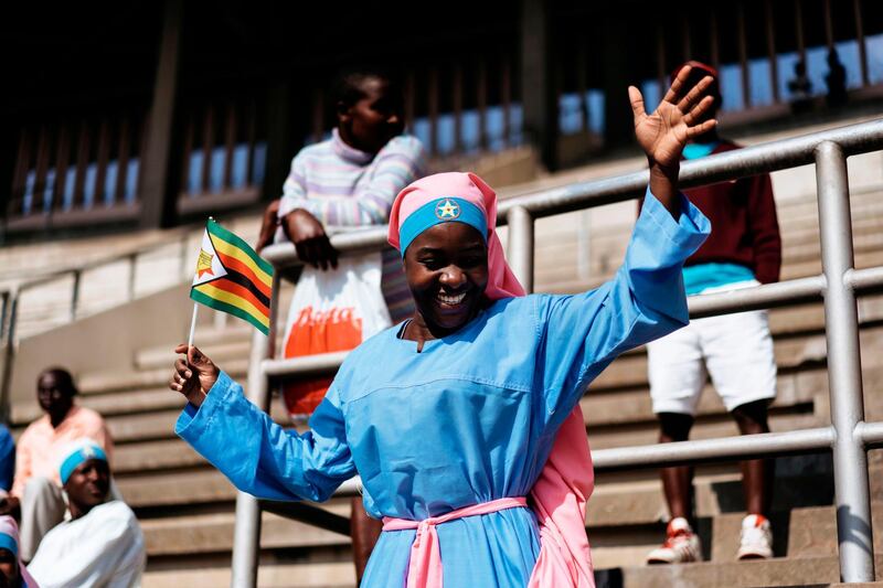 A reveller the National Sport Stadium in Harare. Marco Longari / AFP Photo