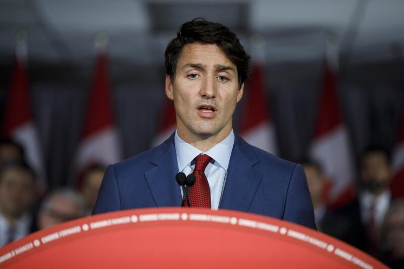 Justin Trudeau, Canada's prime minister, speaks during a campaign stop in Toronto, Ontario, Canada, on Friday, Sept. 20, 2019. Trudeau said he would implement a full ban on military-style assault weapons if he's re-elected next month, a popular move in major metropolitan districts the governing Liberals will need to hold in order to retain power. Photographer: Cole Burston/Bloomberg