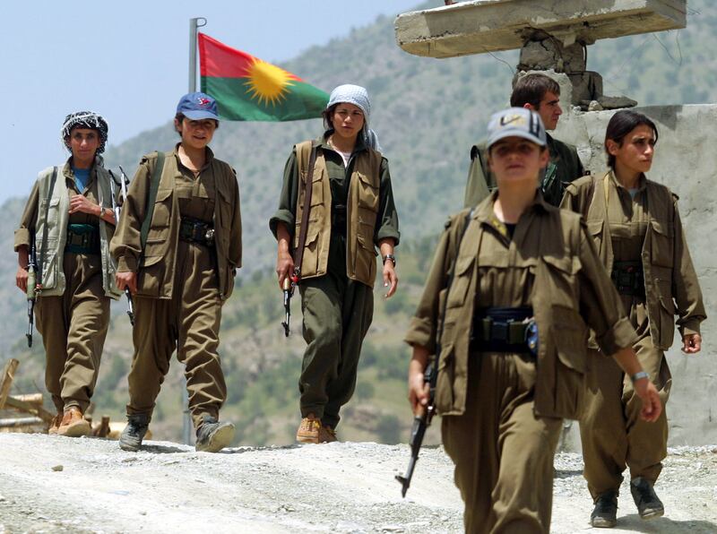 PKK fighters at a camp in the mountains of northern Iraq. Reuters