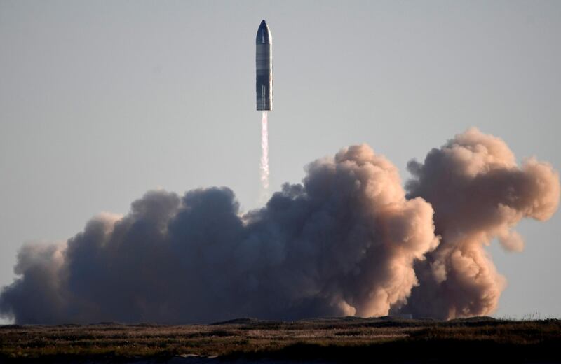 SpaceX launches its first super heavy-lift Starship SN8 rocket during a test from their facility in Boca Chica,Texas, U.S. December 9, 2020. REUTERS/Gene Blevins