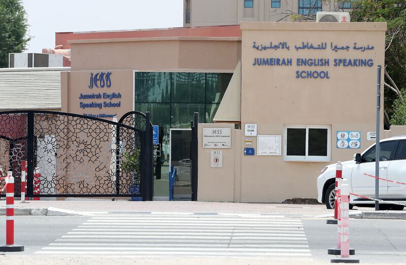 Jumeirah English Speaking School follows the UK curriculum and is one of the oldest schools in the emirate. The school has two branches — one in Al Safa 1 and the other in Arabian Ranches. Pawan Singh / The National