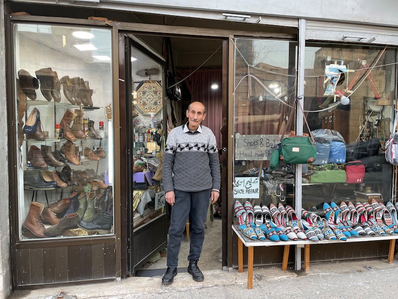 Ahmad Sharab, one of Jordan's last custom shoemakers, stands outside his shop in Amman. All photos: Khaled Yacoub Oweis / The National