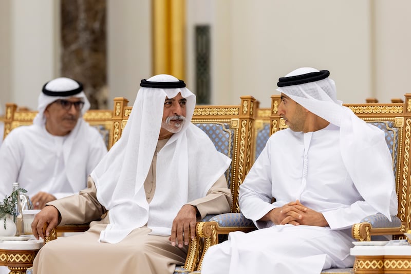 Sheikh Nahyan bin Mubarak, Minister of Tolerance and Coexistence, with Sheikh Khaled bin Zayed