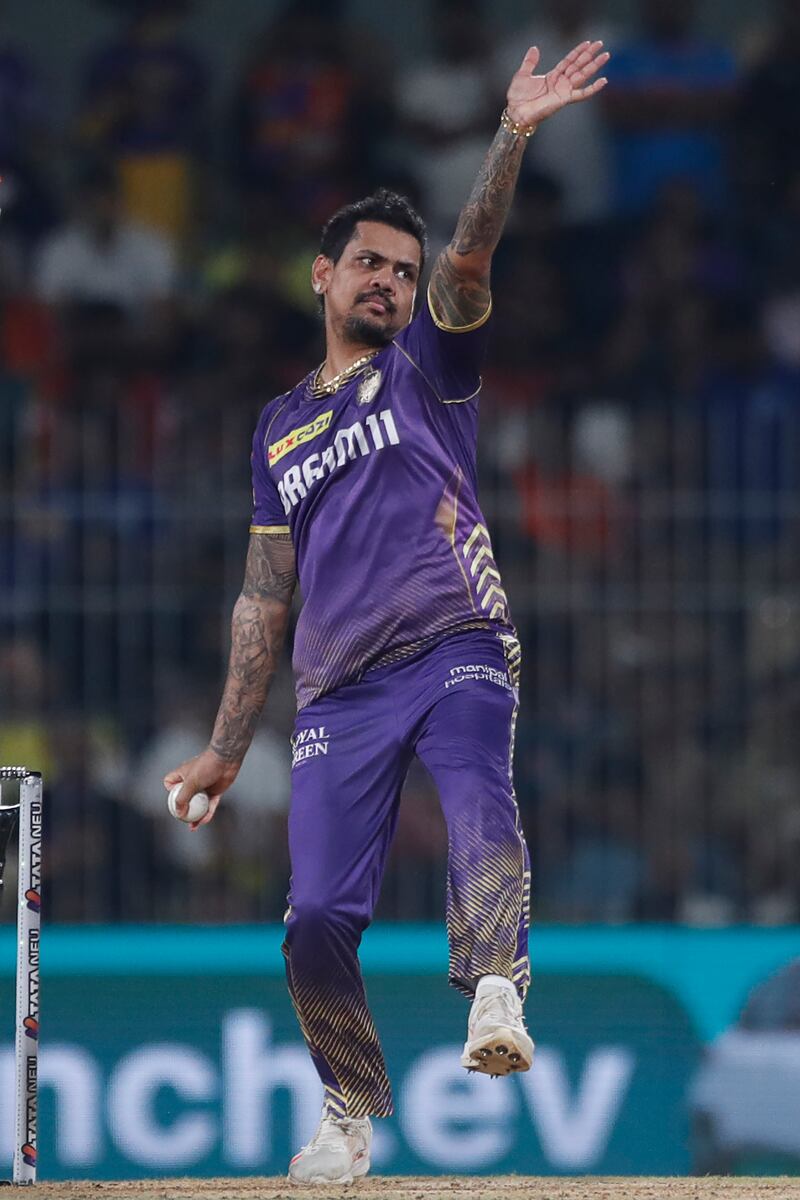 Sunil Narine of Kolkata Knight Riders picked up the wicket of Hyderabad's Jaydev Unadkat during the final. Getty Images