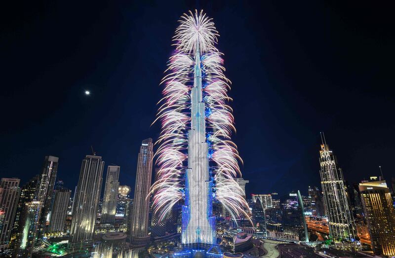 Burj Khalifa was the showstopper this year with its spectacular fireworks. AFP
