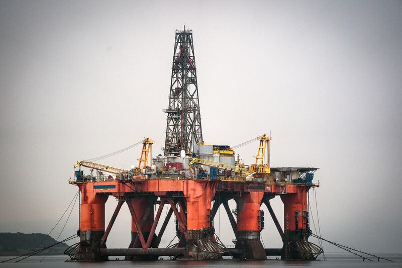 A rig in the Cromarty Firth, Invergordon. The UK government will cut the windfall tax on North Sea oil companies if prices normalise for a sustained period. PA