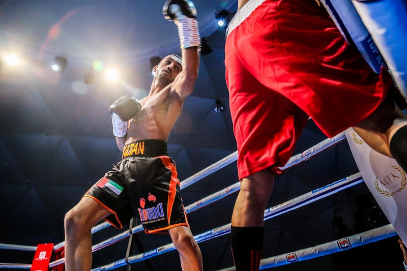 Emirati boxer Sultan Al Nuaimi will be competing in Dubai on Friday. Courtesy MTK Global