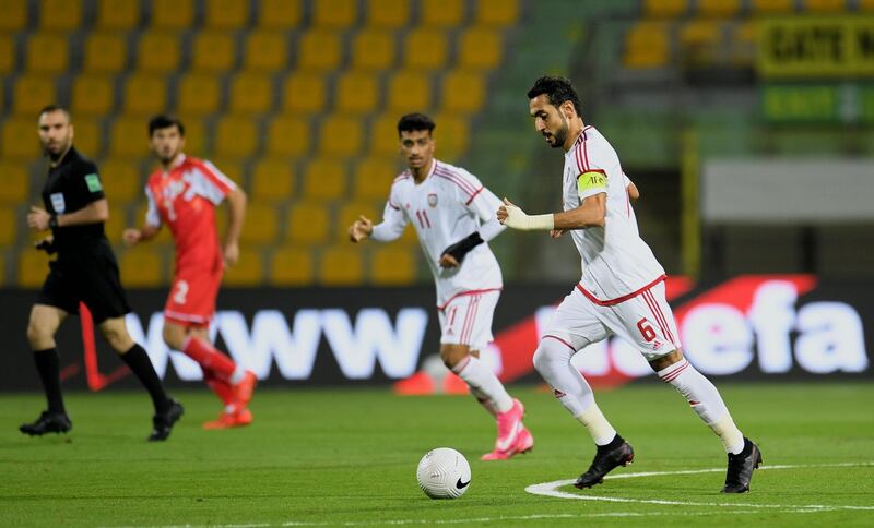 UAE were made to fight for their win over Tajikistan. Courtesy UAE FA
