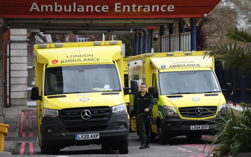 NHS ambulances at a hospital in London. One of the latest cases of monkeypox was detected in the capital city. EPA