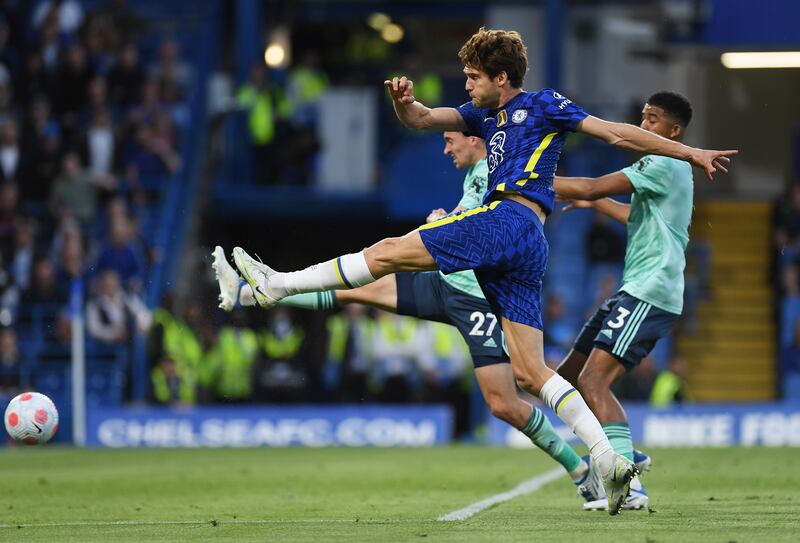 Marcos Alonso makes it 1-1. Getty