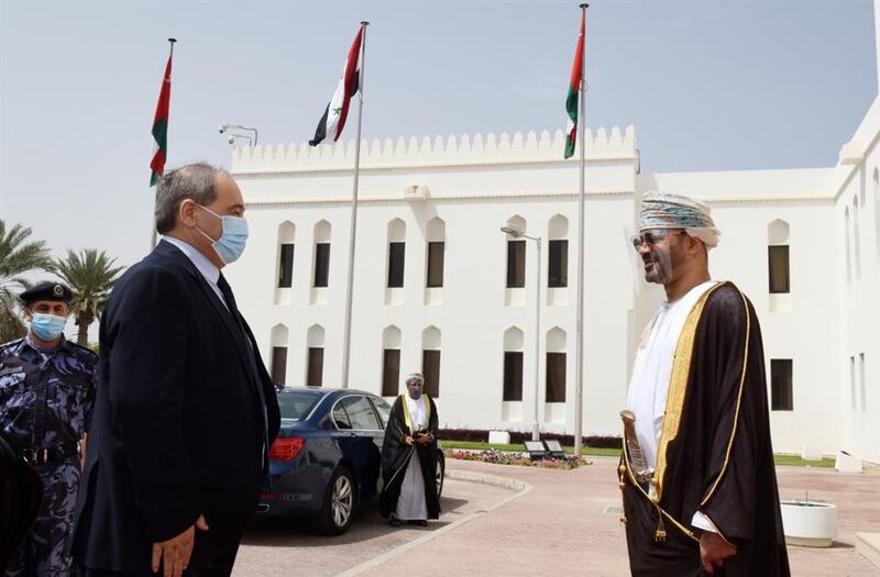 Muscat, 21 Mar (ONA) --- The Sultanate and the Syrian Arab Republic held a round of official talks at the Foreign Ministry here today. The Omani side was headed by Sayyid Badr Hamad al-Busaidi, Foreign Minister while the Syrian delegation was led by Dr. Faisal Mekdad, Syrian Minister of Foreign Affairs and Expatriates. Oman New Agency