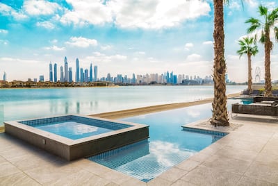 Views of the Dubai skyline from the villa's terrace