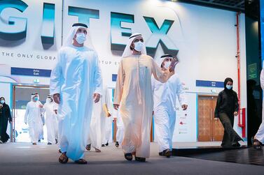 Sheikh Mohammed bin Rashid, Vice President and Ruler of Dubai, at Gitex. Wam