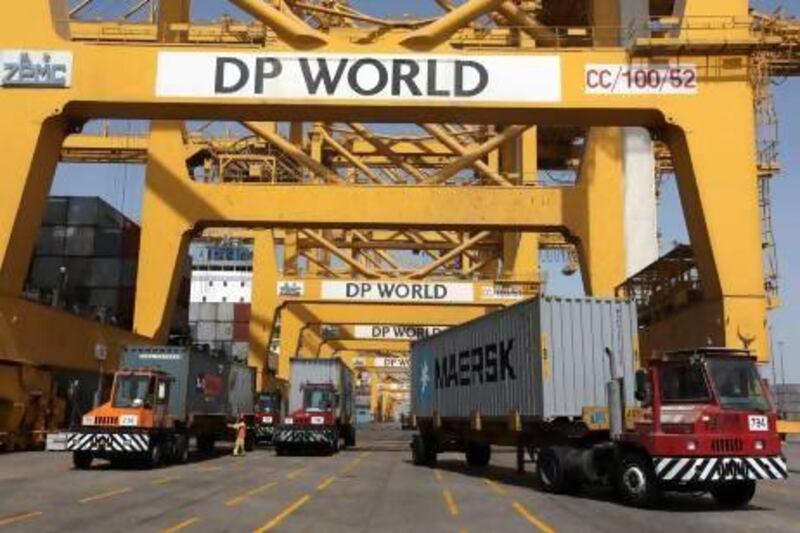 Gantries at Terminal 1 in Jebel Ali port, which is the flagship of DP World. Pawan Singh / The National