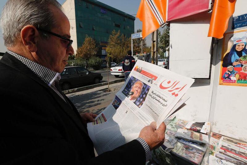 Reactions to Mr Trump's victory have differed in Tehran depending on the political camp. Atta Kenare / AFP 

