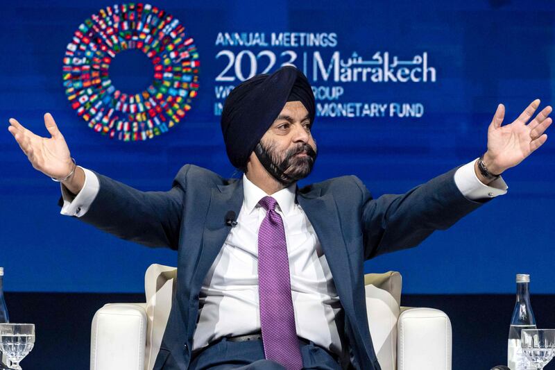 World Bank president Ajay Banga says the lender is looking to find ways to encourage a renewable energy transition. AFP