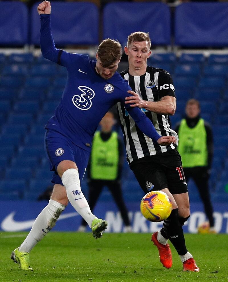 Emil Krafth - 6: Right-back struggled to deal with Werner and Alonso from the off and was easily beaten by German in run-up to Chelsea opener. Better in second half. EPA