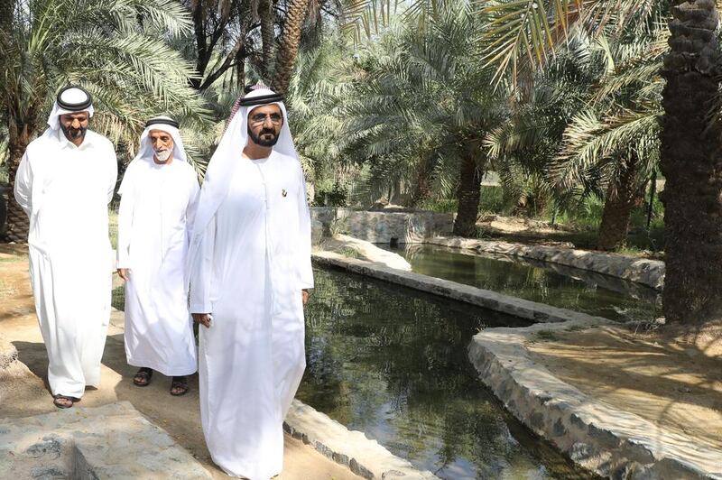 Sheikh Mohammed bin Rashid in Hatta on Monday to announce the comprehensive Dh1.3bn development plan. Wam