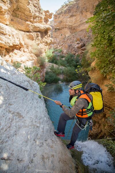 Canyoning in Wadi Balou, part of Wadi Mujib, Jordan. Jamie Lafferty