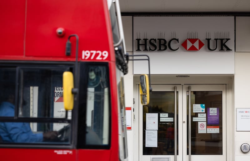 An HSBC branch in the UK. Rising borrowing costs have benefitted lenders globally as central banks seek to tame inflation. Bloomberg
