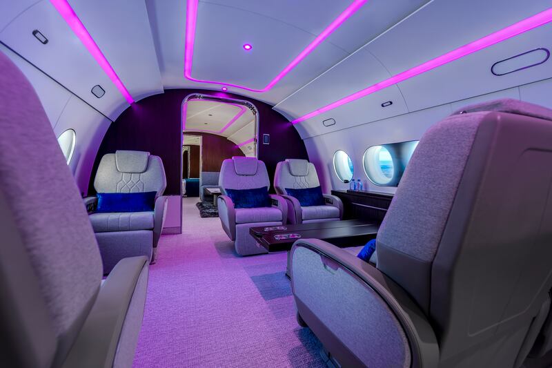The jet comfortably accommodates up to 16 passengers
