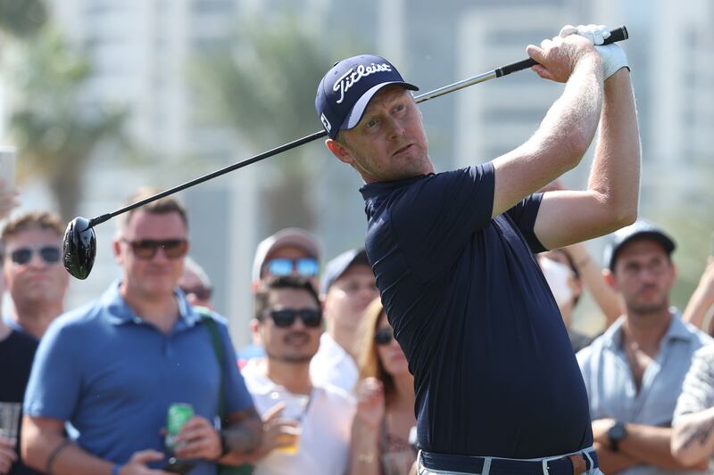 Justin Harding tees-off on the 6th hole. Getty
