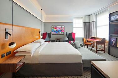 A bedroom at Andaz London. 